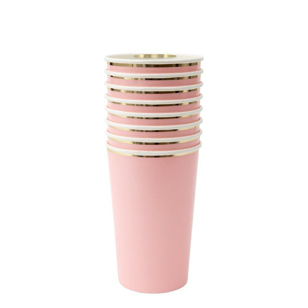Neon Coral Highball Cups (set of 8)
