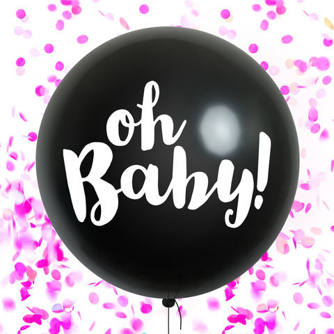 Pink- Oh Baby Gender Reveal! Jumbo Confetti Balloon - Kit