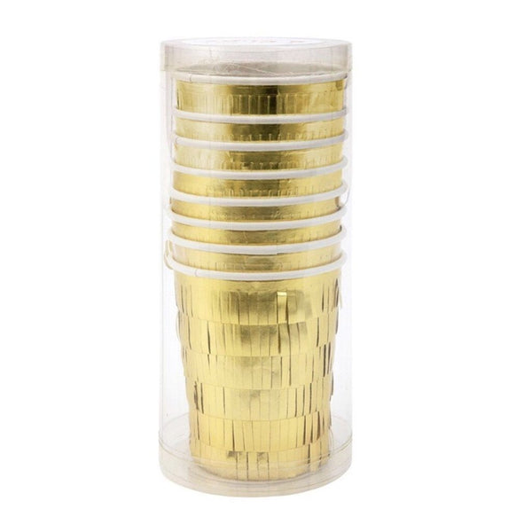 Gold Fringe Party Cups (set of 8)