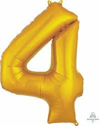 Gold 34" Numbered Balloon
