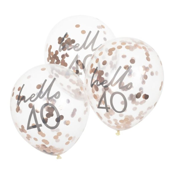 Hello 40 Birthday Balloons