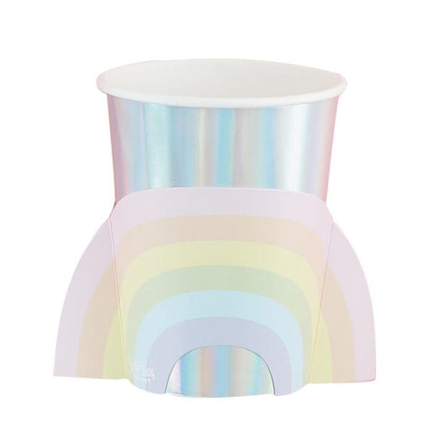 Pastel and Iridescent Rainbow Cups