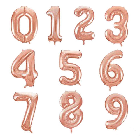 Rose Gold 34" Numbered Balloon