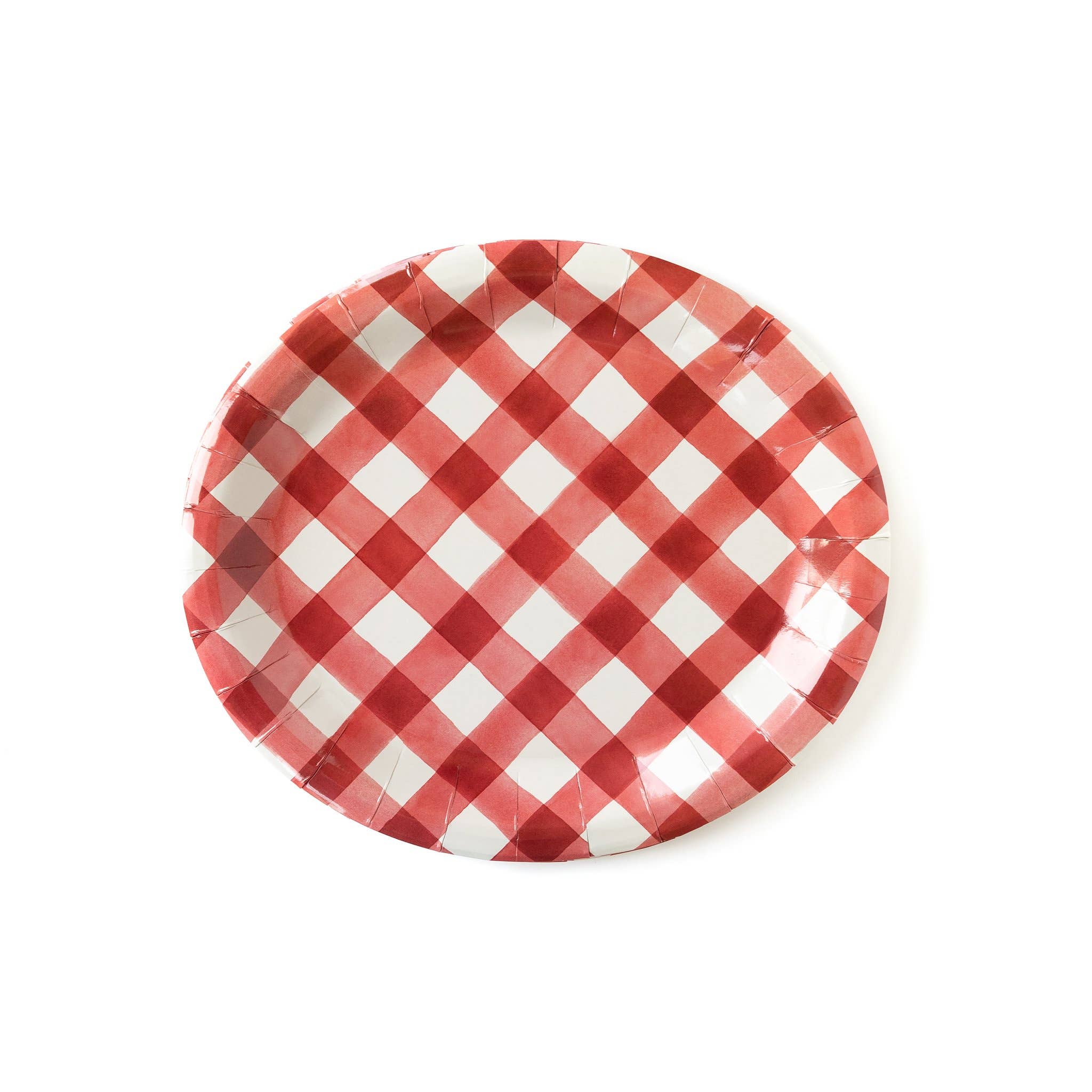 Gingham Oval Plates