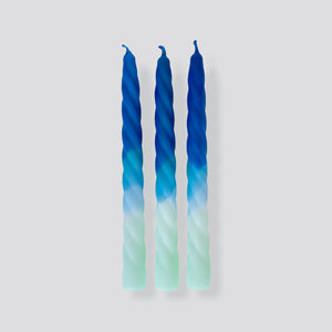 Shades of Blueberry Dip Dye Twisted Candles
