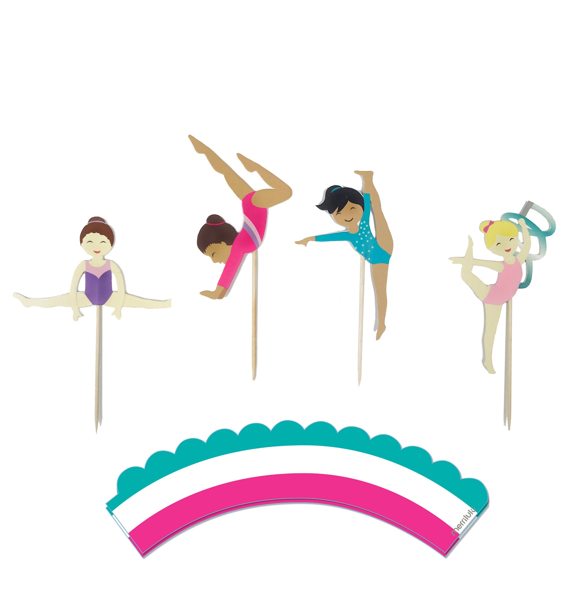 Gymnastics Party - Cupcake Toppers, 12 ct