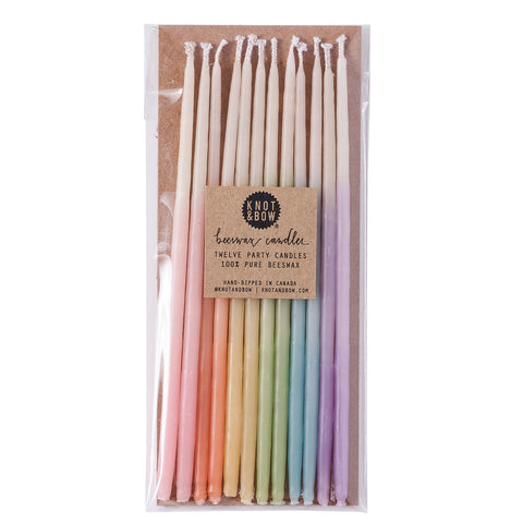 Tall Mix Ombre Beeswax Birthday Candles