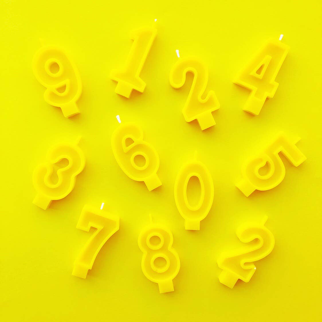 Yellow Number Candles - Individually packaged 0-9