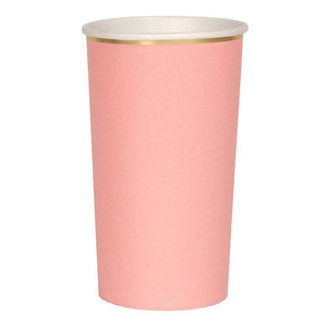 Neon Coral Highball Cups (set of 8)