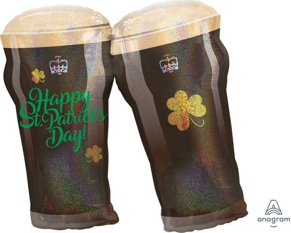28" St. Patty's Beer Glasses Balloon (helium)