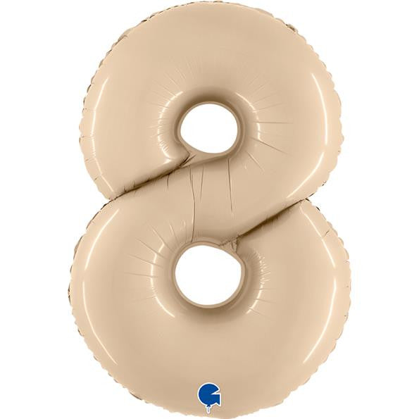 Satin Cream 40" Numbered Balloon