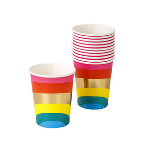 Birthday Brights Rainbow Paper Cups - 12 Pack