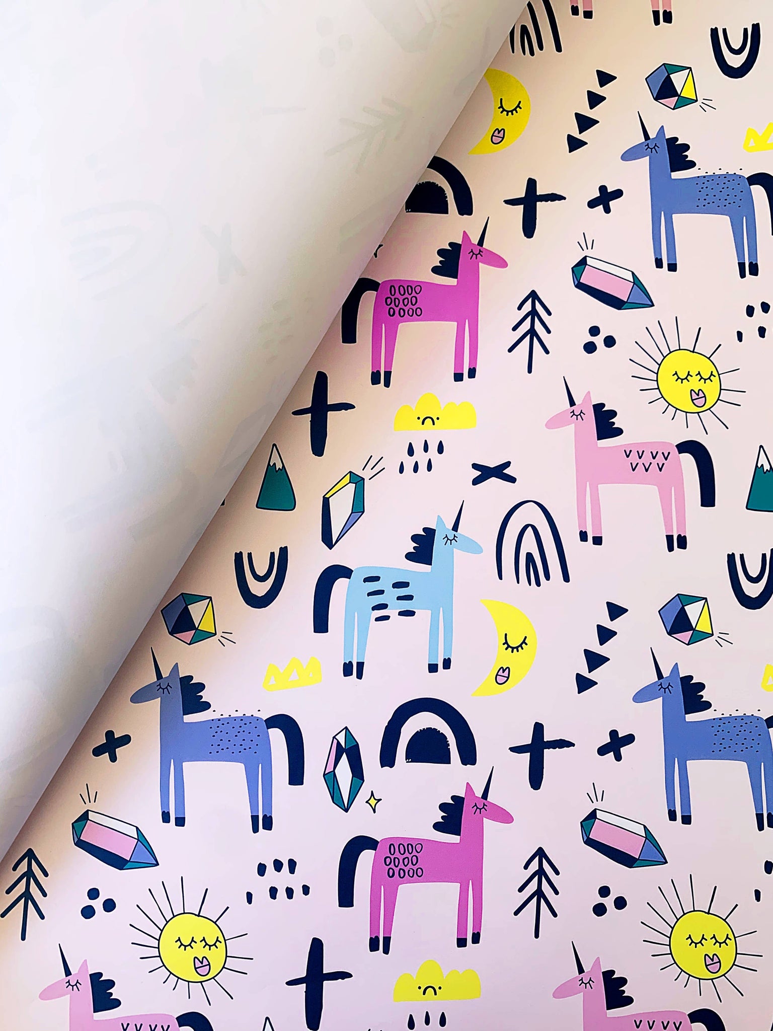 Unicorns Wrapping Paper (Pastels) / Gift Wrap Sheet