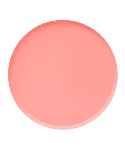 Neon Coral Plates 9 inch