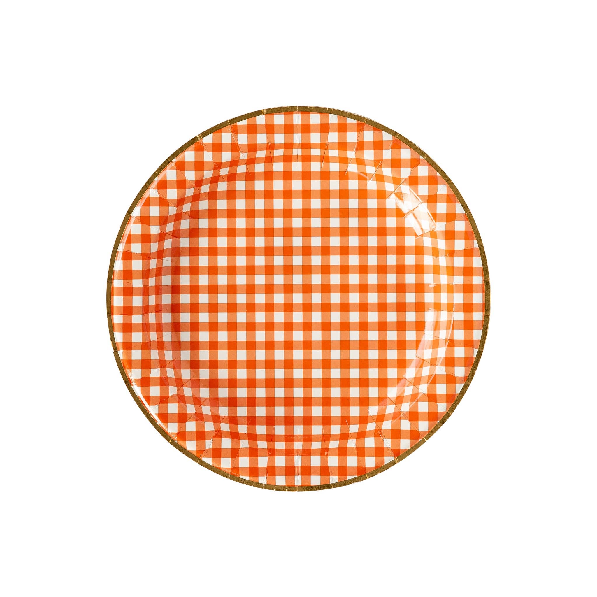 Orange Gingham Check 11" Plate