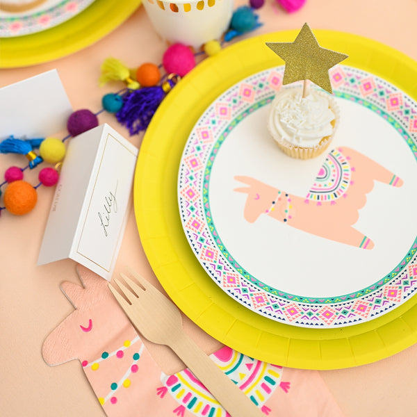 Happy Llama Small Paper Party Plates