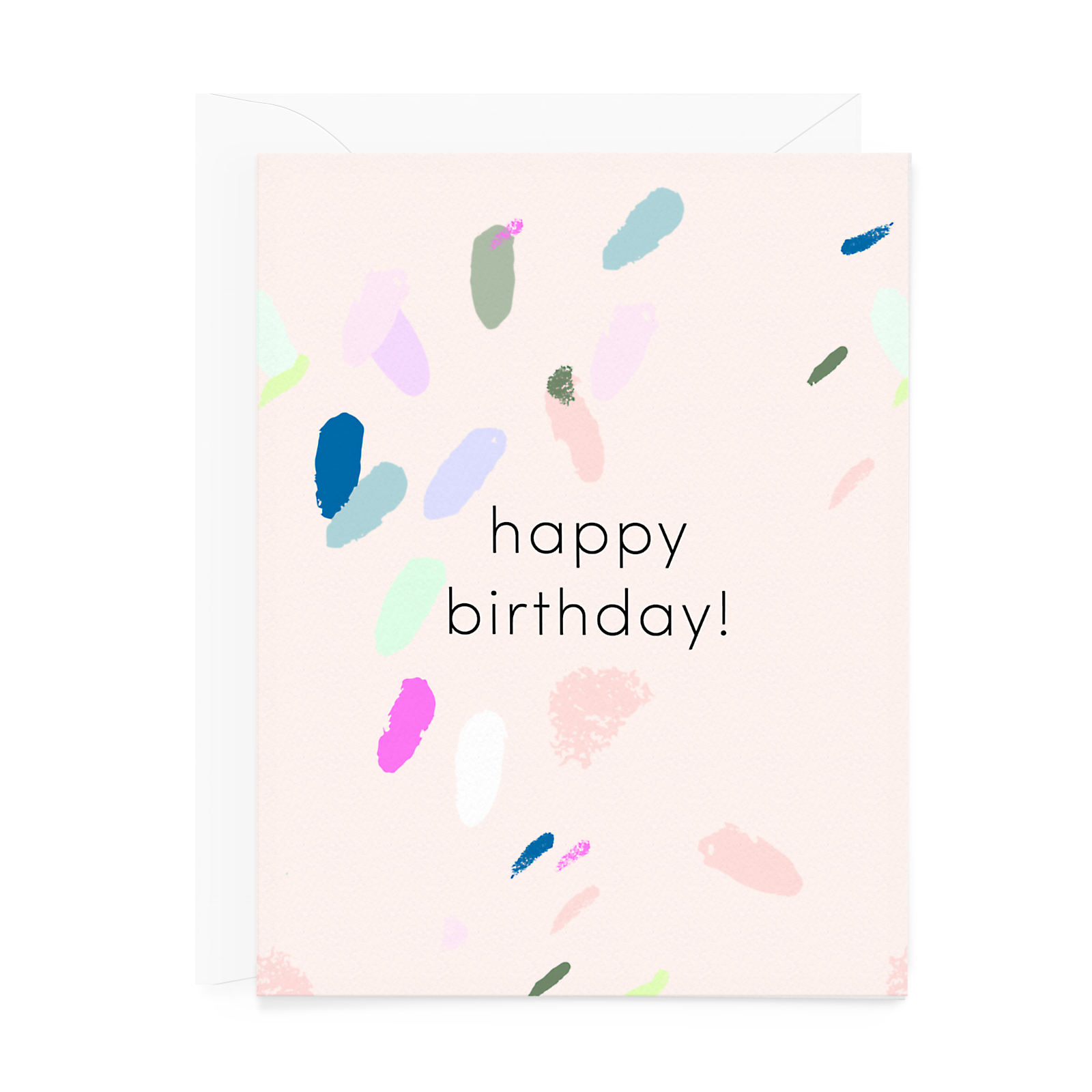 Happy Birthday Card - Blush Brushstrokes