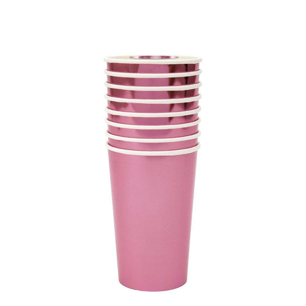 Metallic Pink Highball Cups (set of 8)