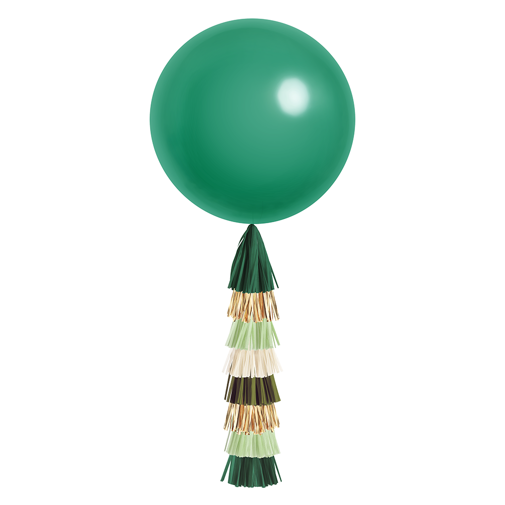Emerald Green Jumbo Balloon & Tassel Tail