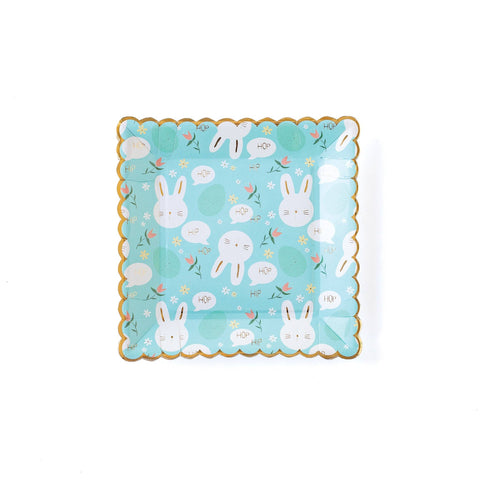 Scattered Bunny Scallop 9" Paper Plates