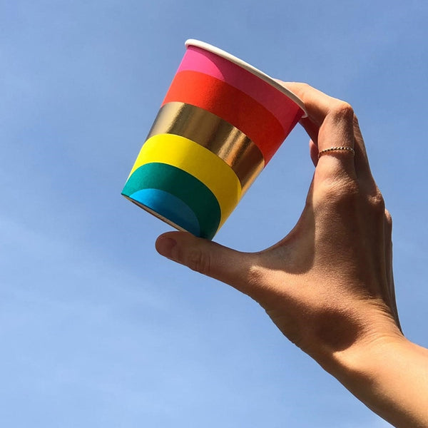 Birthday Brights Rainbow Paper Cups - 12 Pack