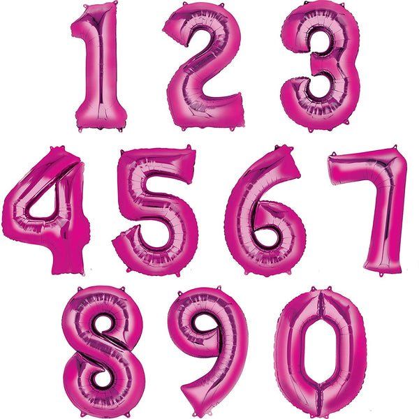 Hot Pink 34" Numbered Balloon