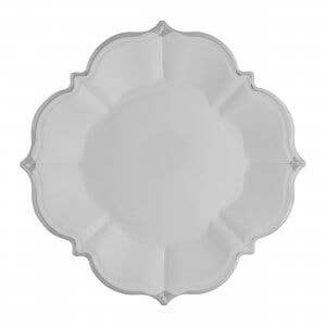 Gray With Silver Border Lunch Plates