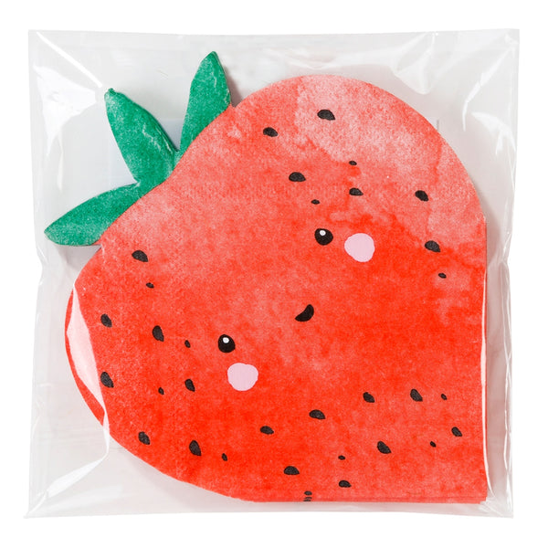 Strawberry Shaped Napkins - 16 Pack