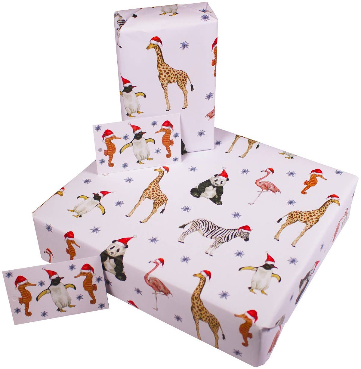 Christmas Party Animals Wrapping Paper • 100% Recycled