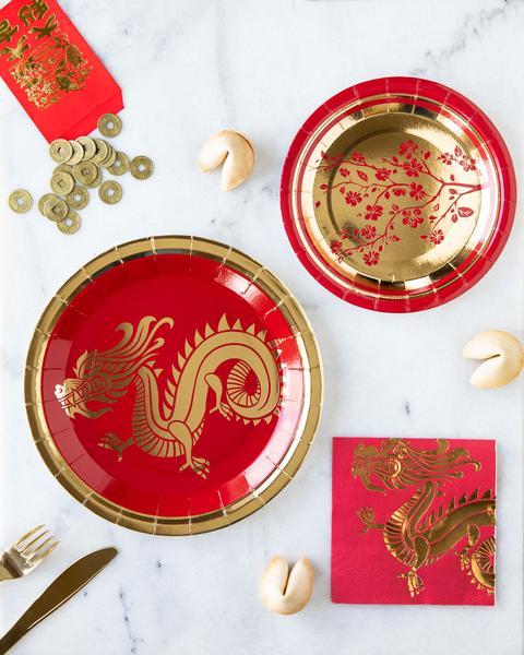 Lunar New Year 7" Floral Plates