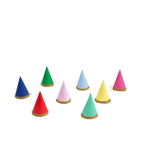 Multicolor Mini Party Hats (set of 8)