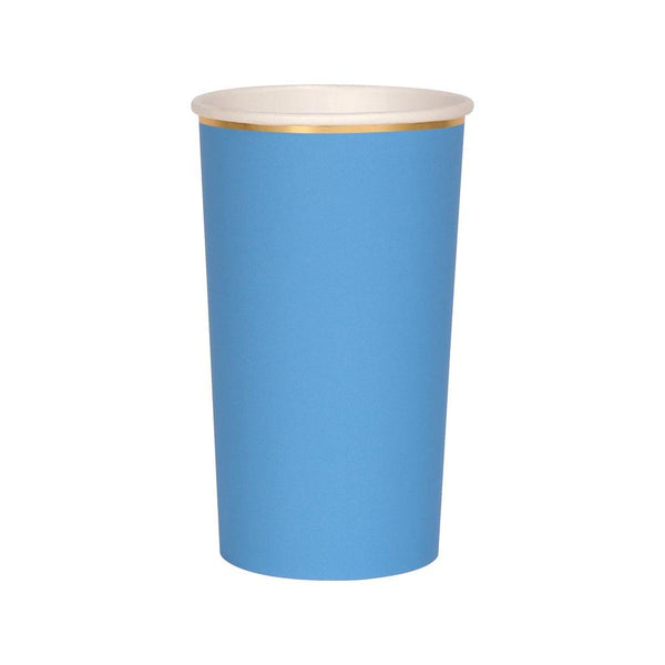 Bright Blue Highball Cups (set of 8)