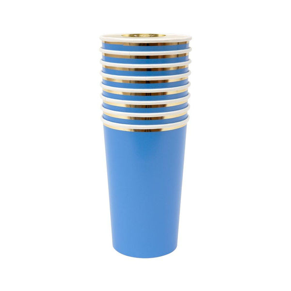 Bright Blue Highball Cups (set of 8)