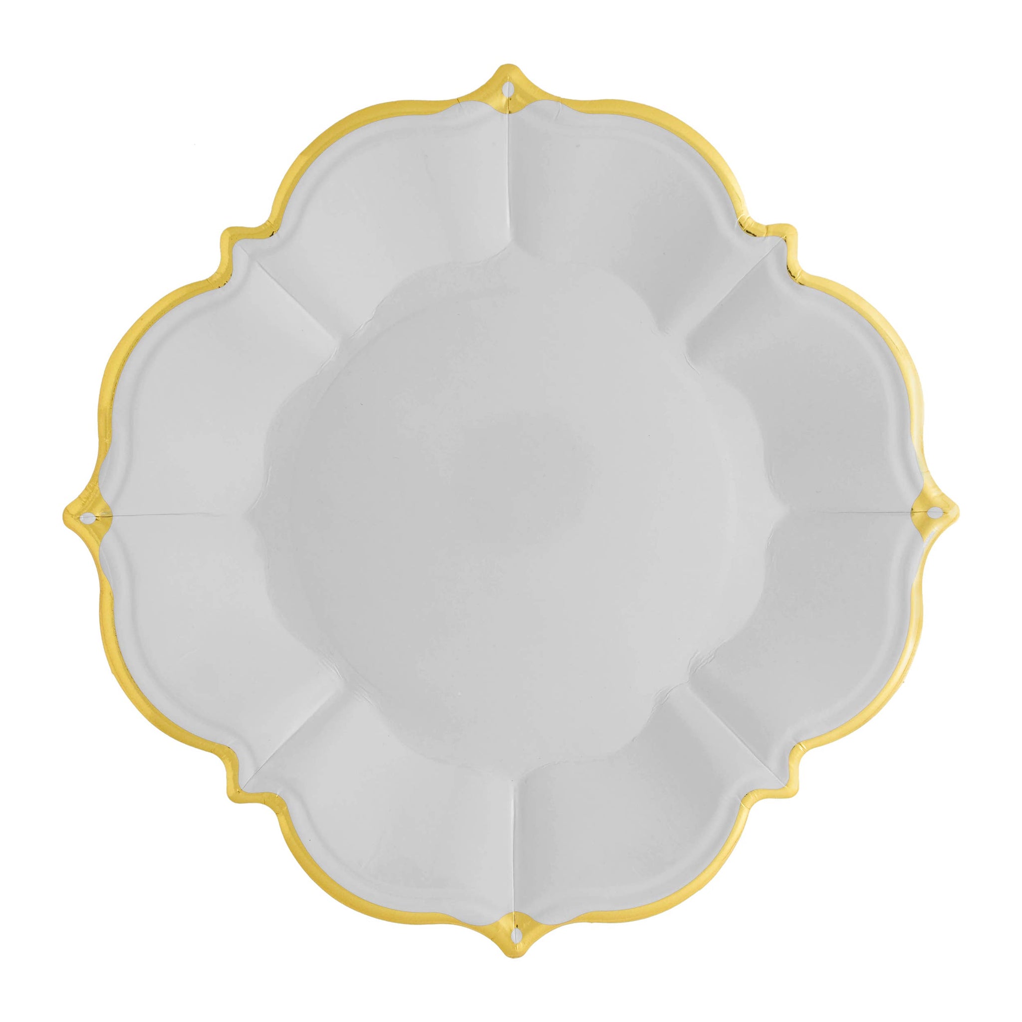 Gray With Gold Border Lunch Plates