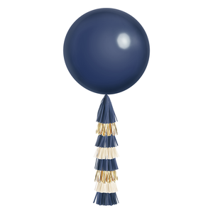 Navy & Gold Jumbo Balloon & Tassel Tail