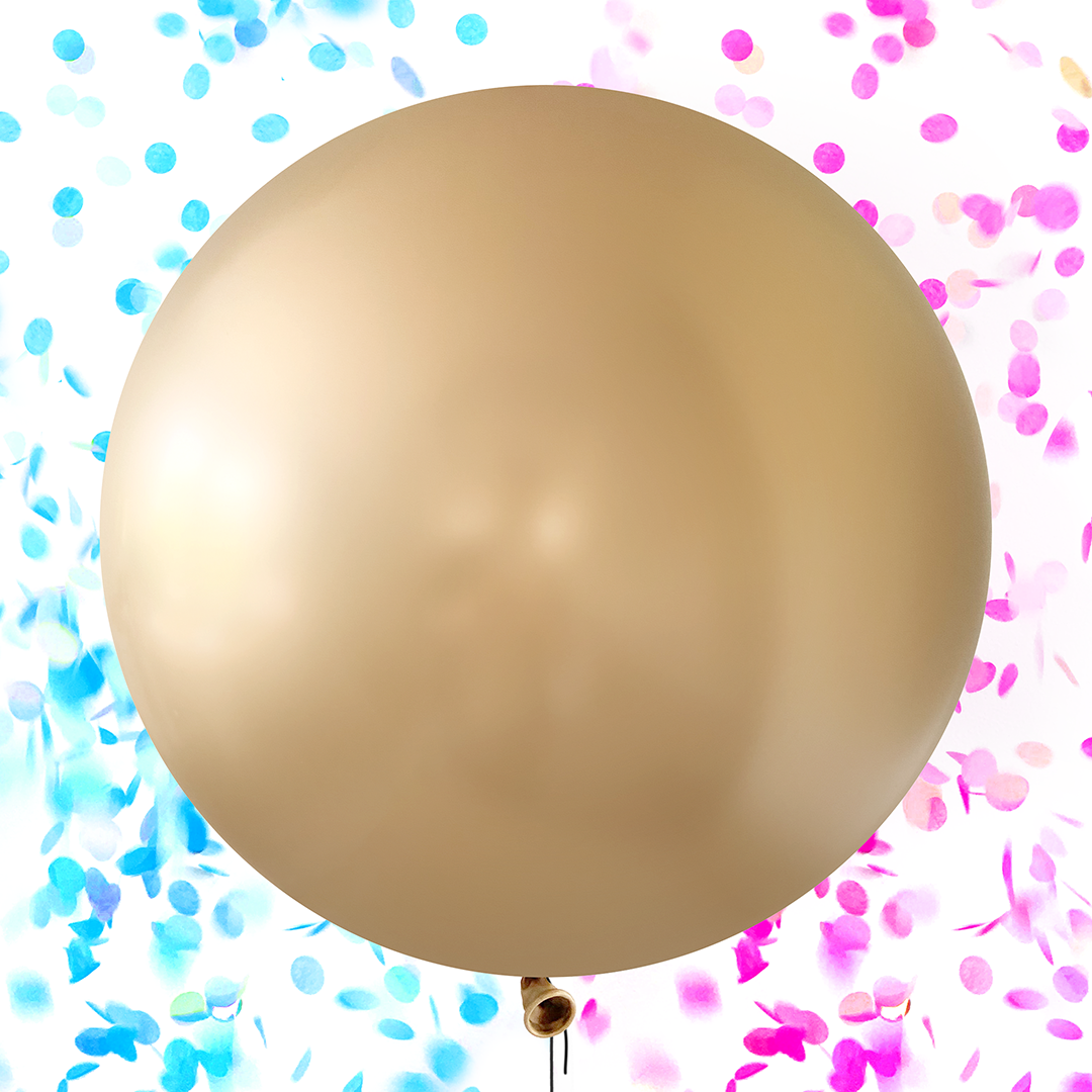 Gender Reveal Kit- Jumbo Gold Confetti Balloon