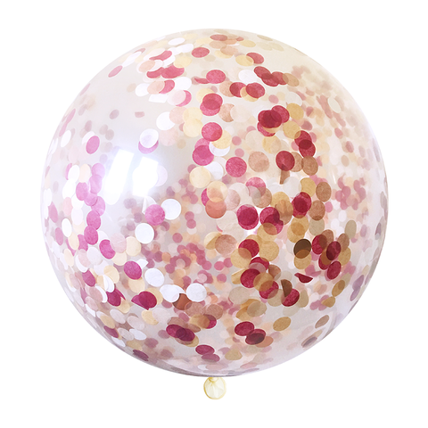 Burgundy & Rose Gold Jumbo Confetti Balloon