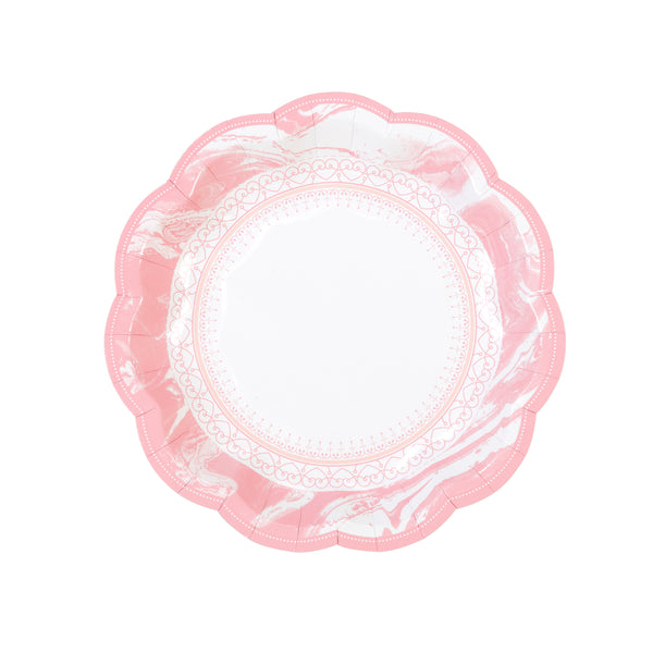 Party Porcelain Rose Scalloped Plate