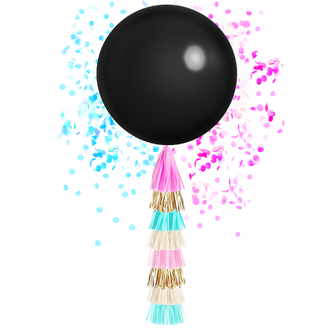 Gender Reveal Balloon & Tassel- Jumbo Confetti