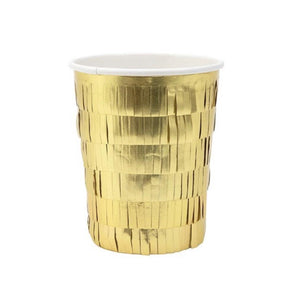 Gold Fringe Party Cups (set of 8)