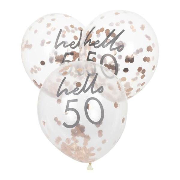 Hello 50 Birthday Balloons