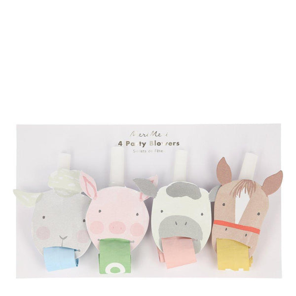 On the Farm Party Blowers (set of 4)
