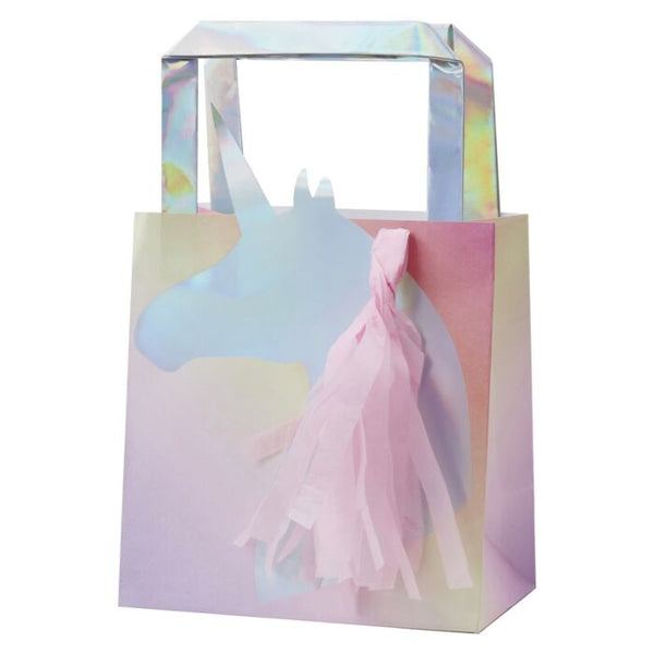 Iridescent Foiled Unicorn Tassel Bag