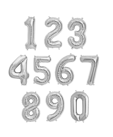 Silver 34" Numbered Balloon