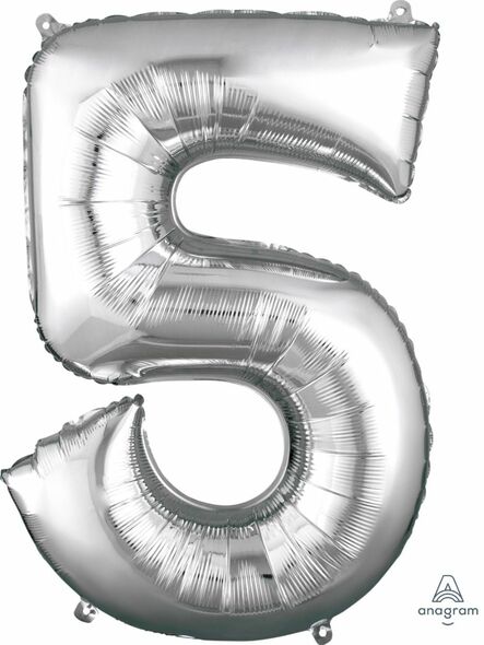 Silver 34" Numbered Balloon