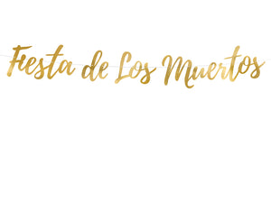 Banner Dia de Los Muertos - Fiesta de Los Muertos, gold, 22x160cm